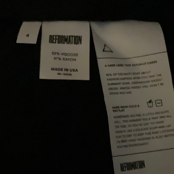 REFORMATION black dress size 4 NWT - Picture 11 of 11